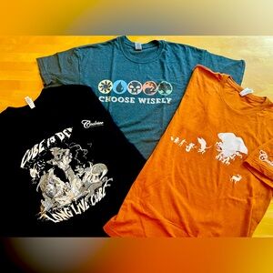 LOT Magic The Gathering Shirts XL 2XL Coalesce Cube Black Heather Gray Rust MTG
